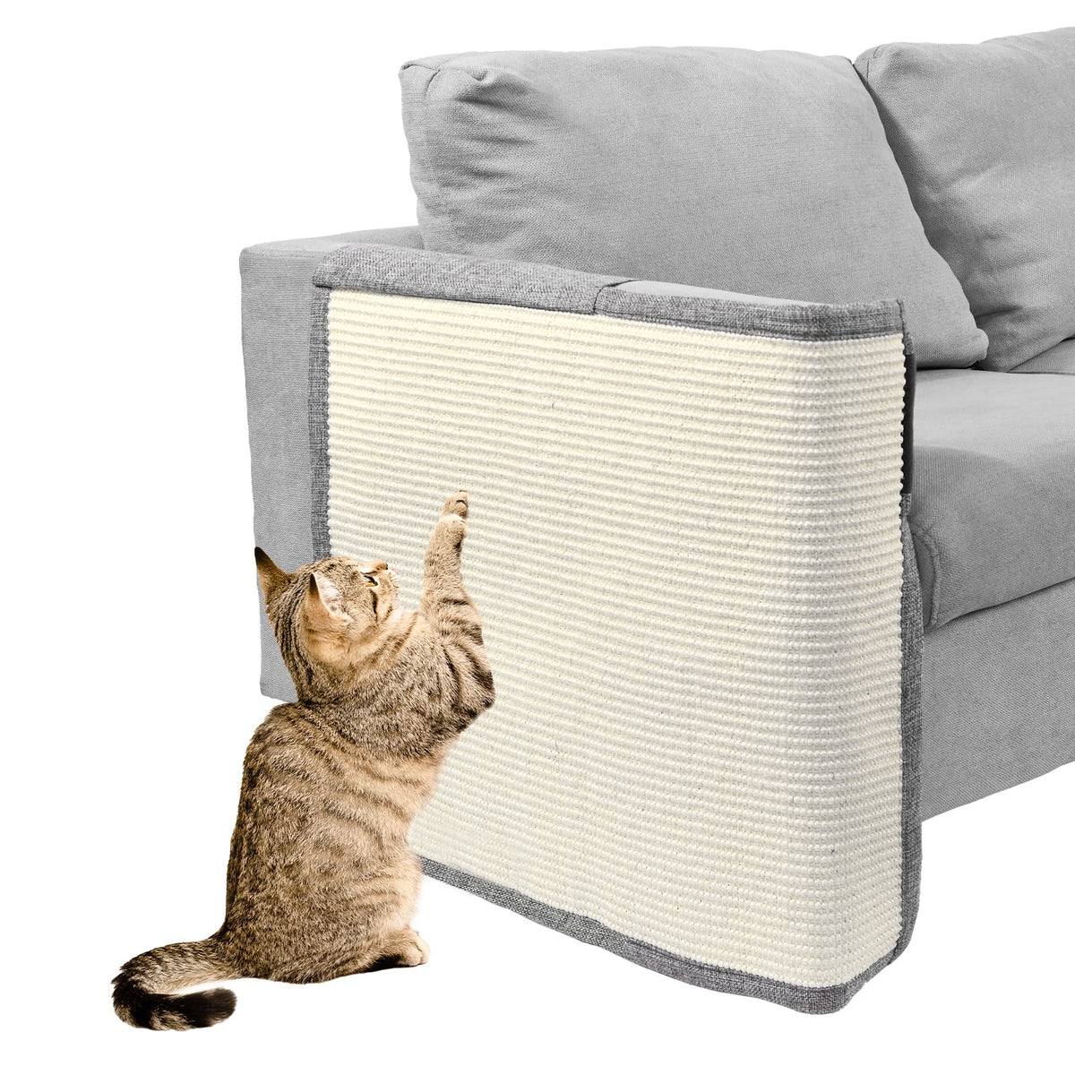 Oroonoko cat scratch couch protector with natural sisal protects furniture