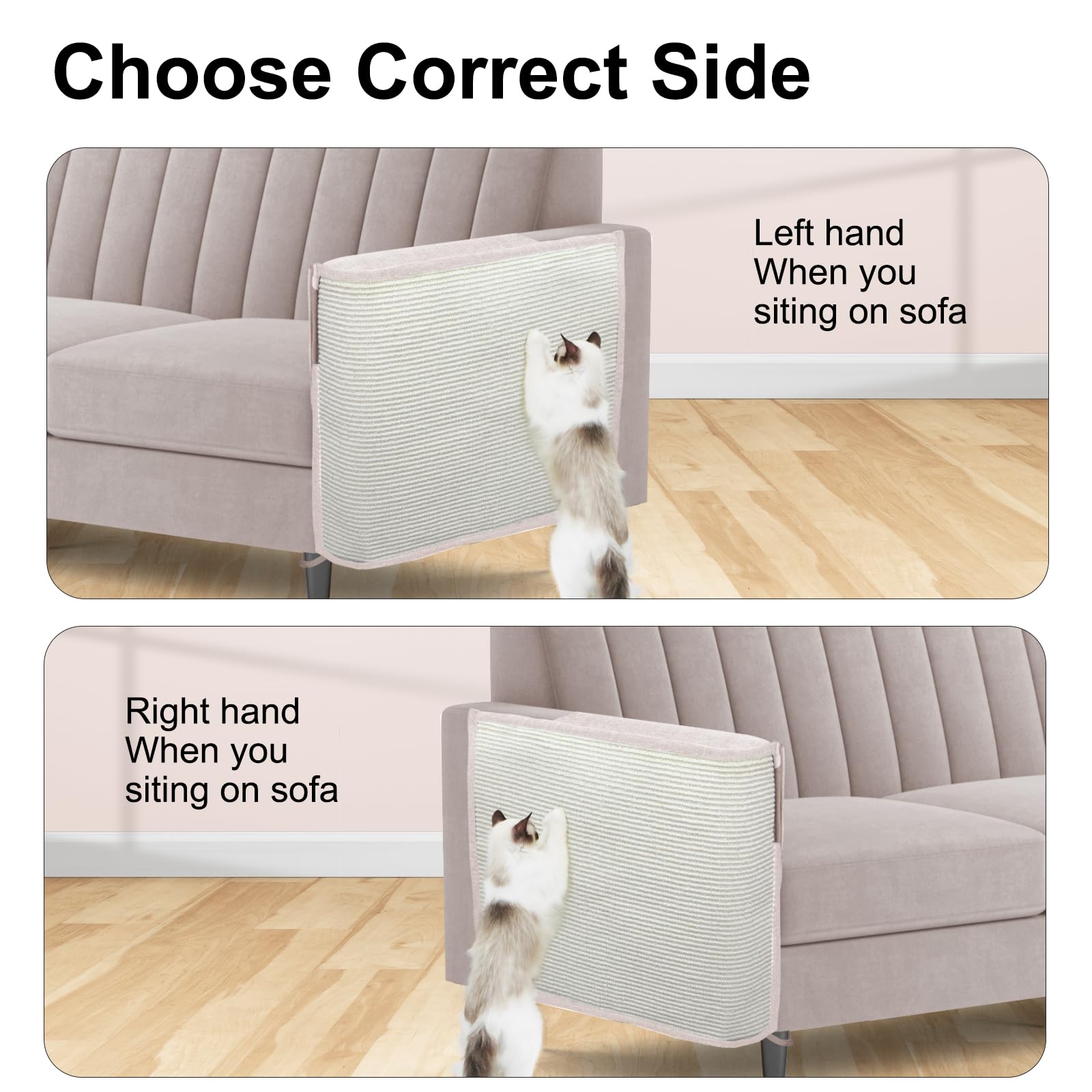 Oroonoko Cat Scratch Sofa Protector easy installation layout preserves the sofa’s look.