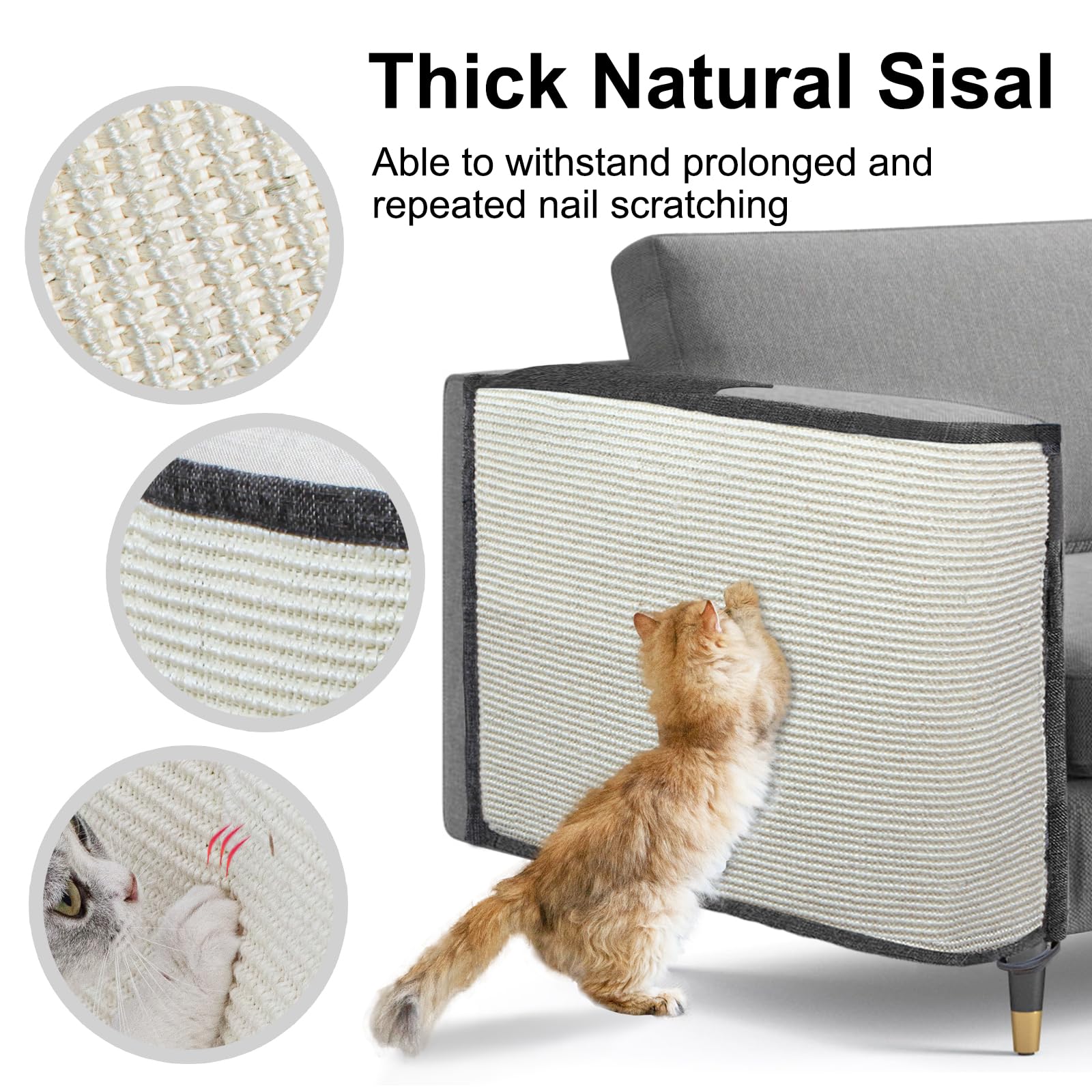 Oroonoko Cat Scratch Sofa Protector right-hand orientation demonstrated from seated view