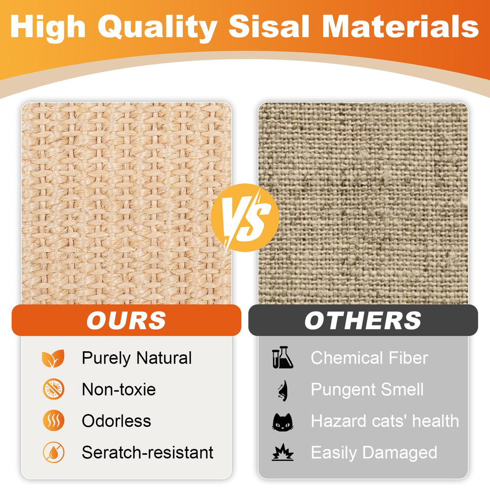 Oroonoko eco-friendly sisal scratching surface resists fraying for longer lasting use.