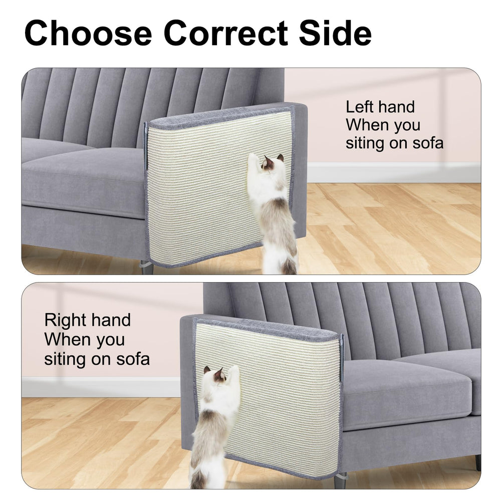 Oroonoko Upgraded Cat Scratch Protector pocket design demonstrates convenient storage for remotes and phones.