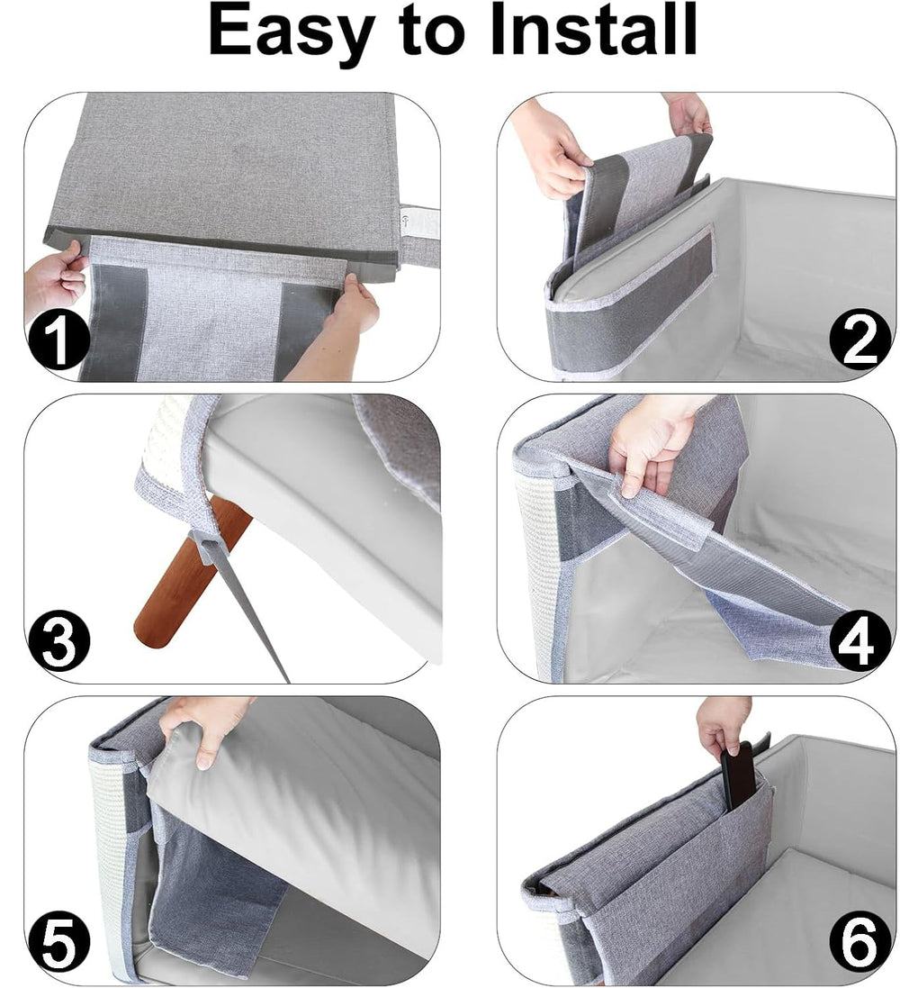 Built in storage pocket keeping remotes and phones organized