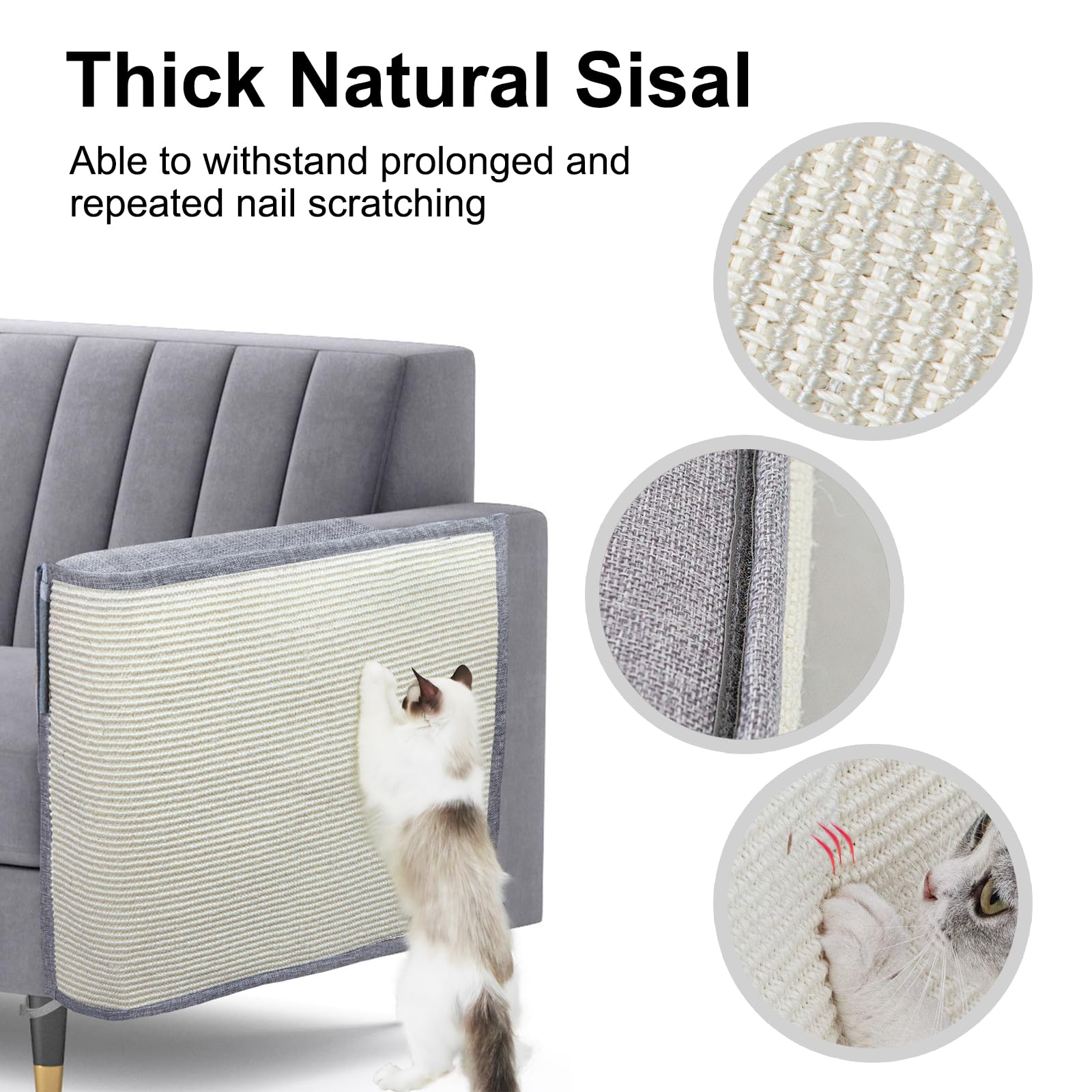 Oroonoko Upgraded Cat Scratch Protector with velcro straps ensures secure, easy installation.