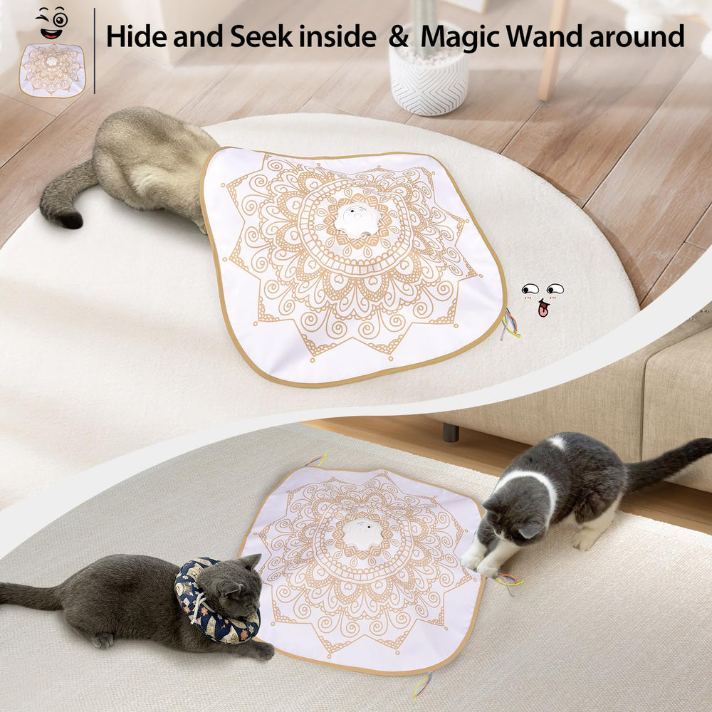 ORSDA 4-in-1 interactive cat toy feathers pop from holes for whack-a-mole fun.