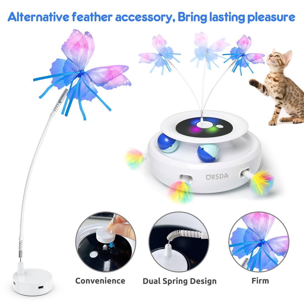 ORSDA butterfly spin-mode play action demonstrates continuous movement to engage hunting instincts