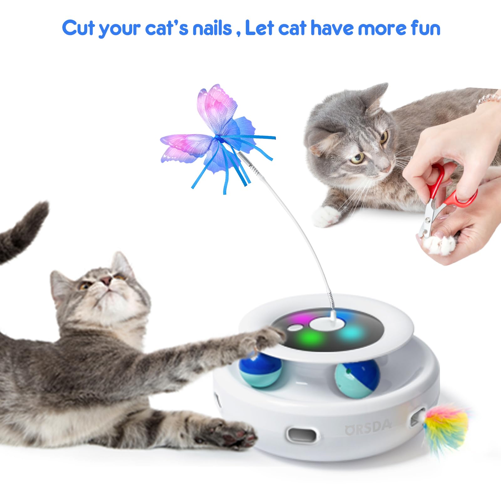 ORSDA butterfly vibration-mode play action offers bursts of motion for interactive excitement