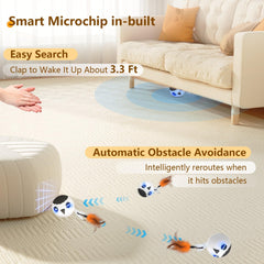 ORSDA cat ball toy silicone surface close-up for quiet cleaning.