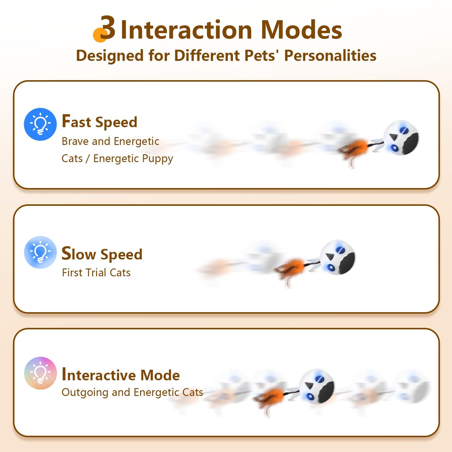 ORSDA cat ball toy voice-activation mode enables hands-free play.