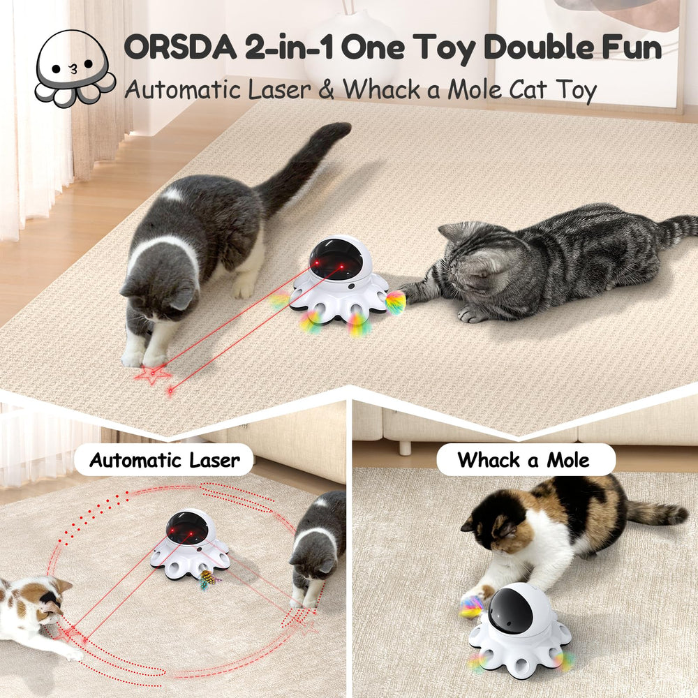 ORSDA Cat Laser Toy demonstrates 360-degree laser trajectories for continuous pouncing