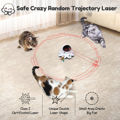 ORSDA Cat Laser Toy features eight holes releasing feathers to invite pounces and swats