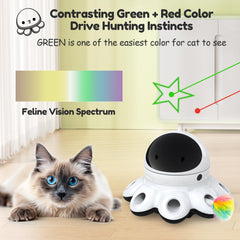 ORSDA Cat Laser Toy top-angle view highlighting 360° laser trajectory for engaging play