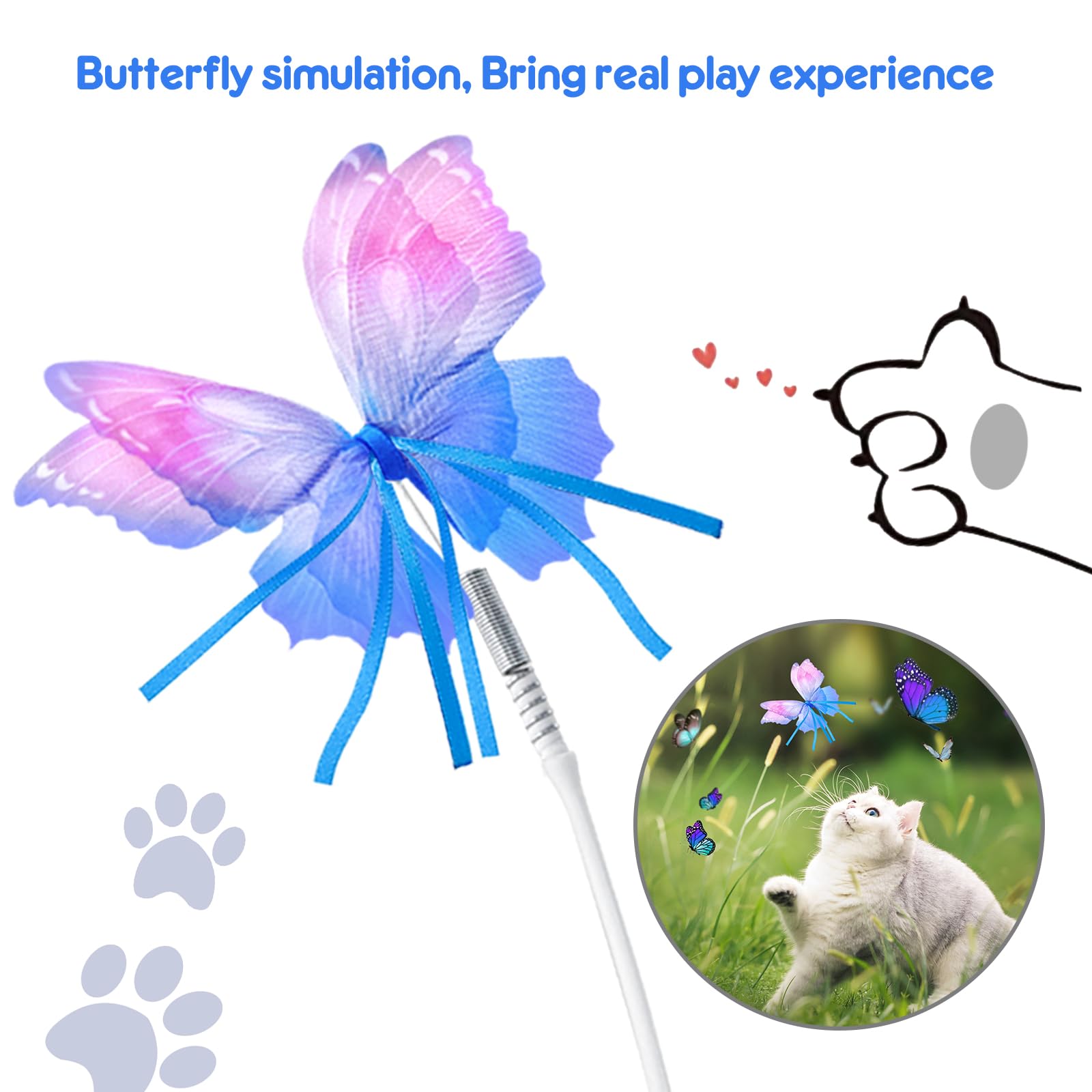 ORSDA cat toy butterfly accessory pack emphasizes durable, replaceable components for extended fun