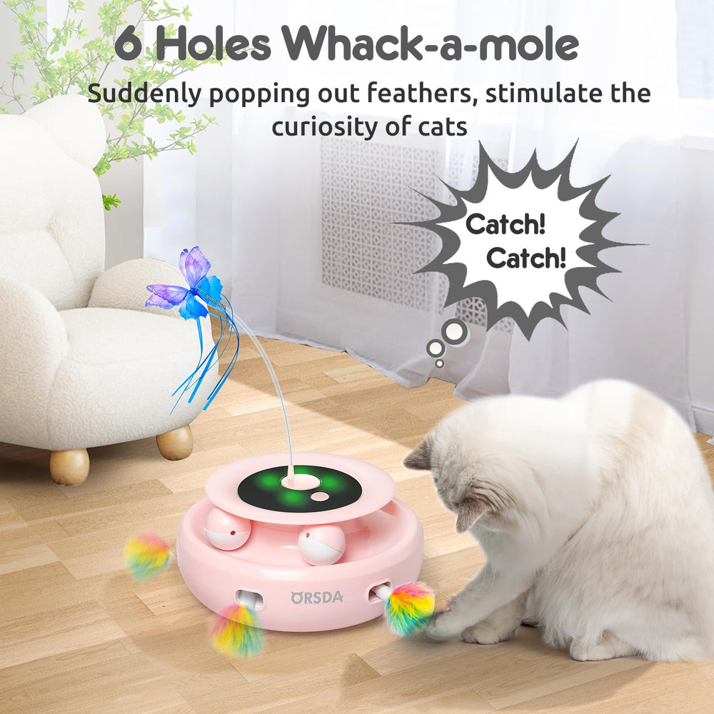 ORSDA cat toy butterfly flutter showcases engaging motion for chasing instincts.