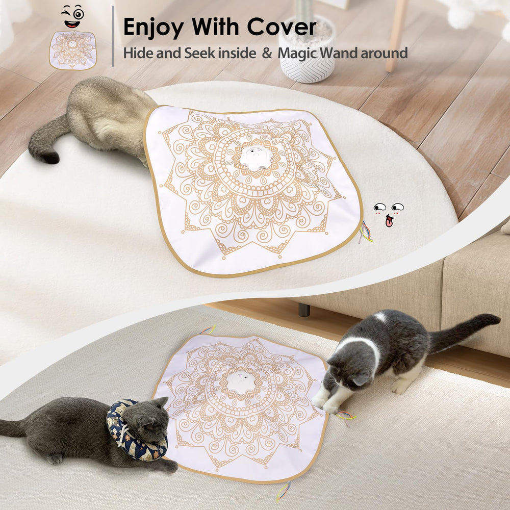 ORSDA cat toy chase-feather action captures dynamic feather play to keep cats engaged.