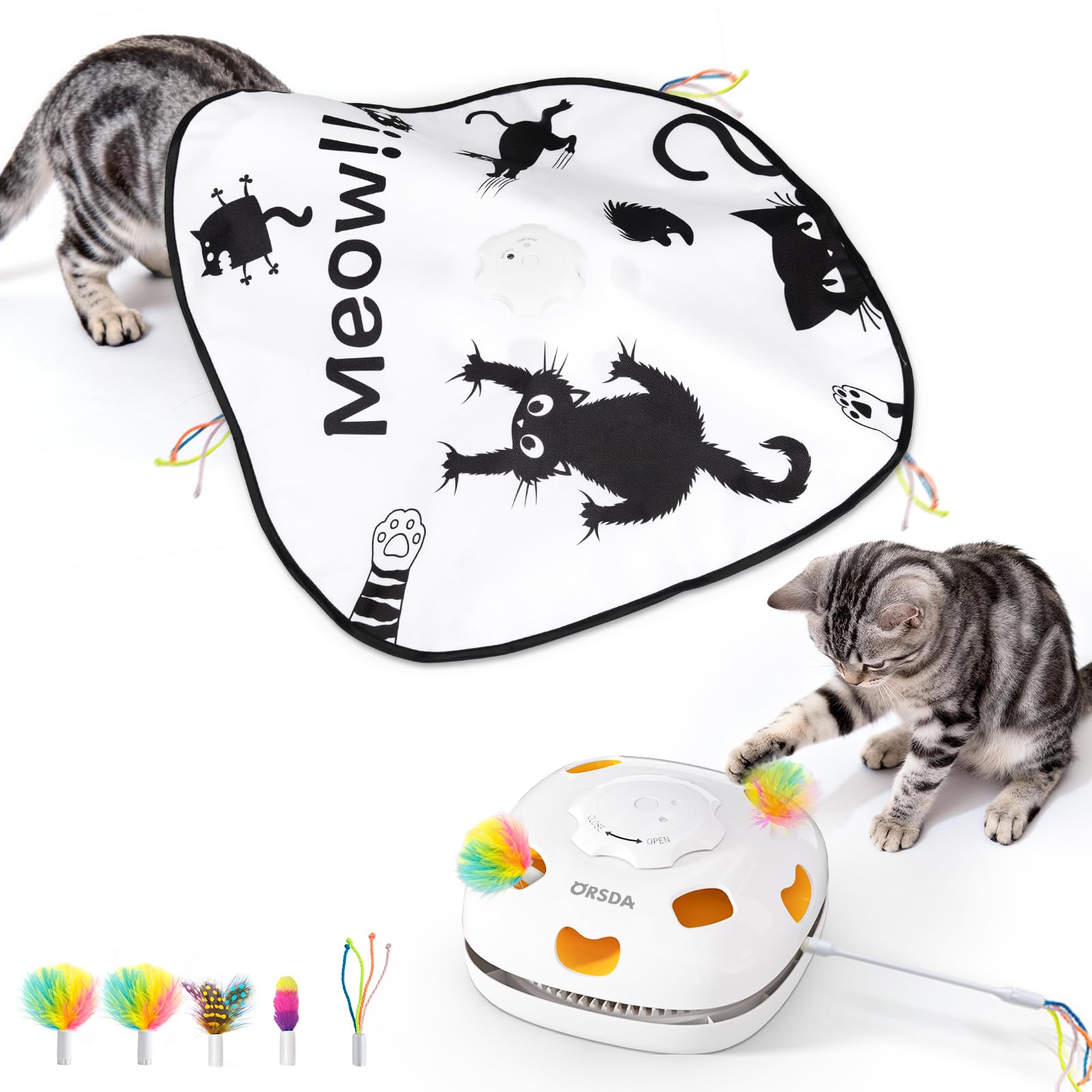 ORSDA 4-in-1 cat toy front view for indoor play sessions