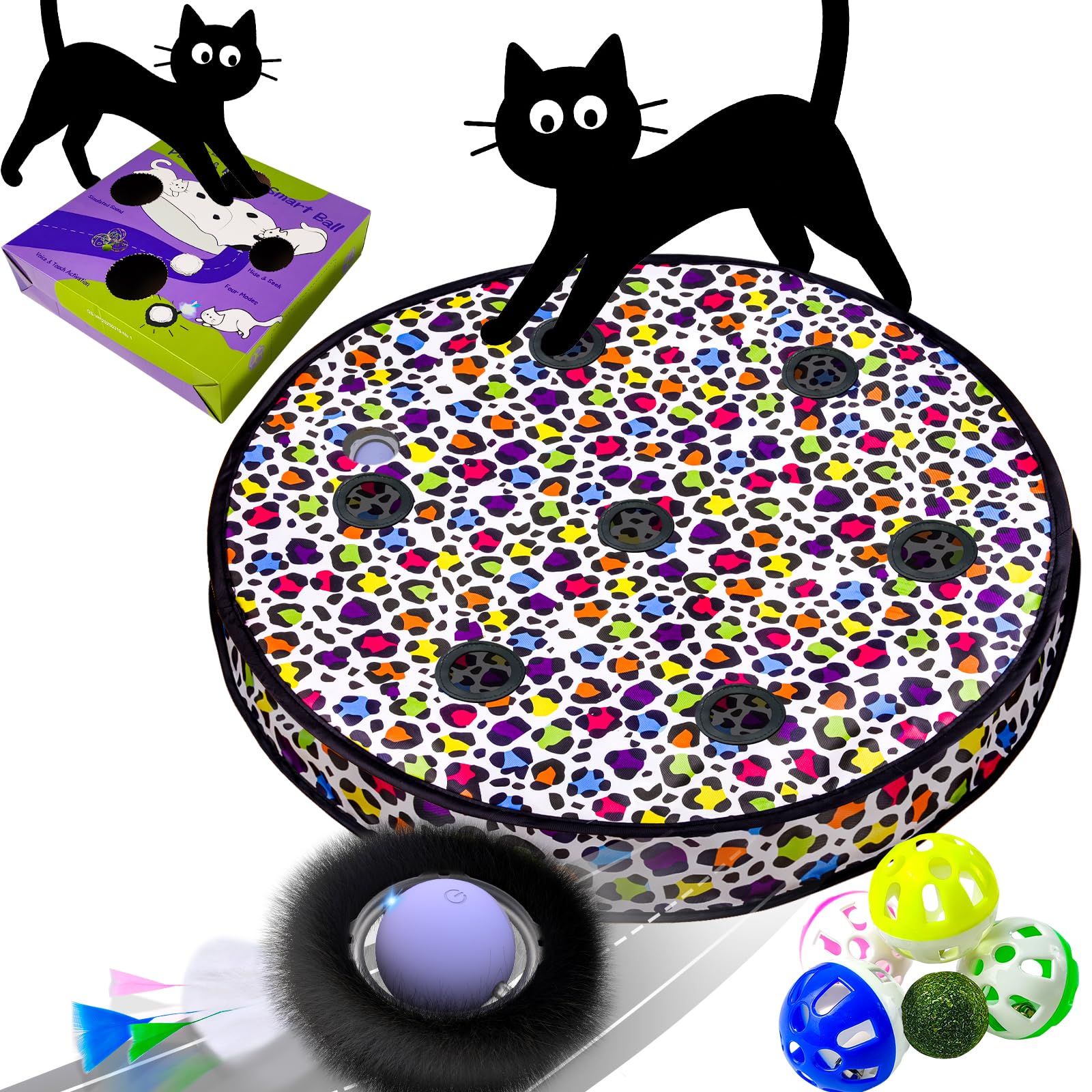 ORSDA cat toys interactive-ball-in-mat provides engaging indoor play for curious cats.