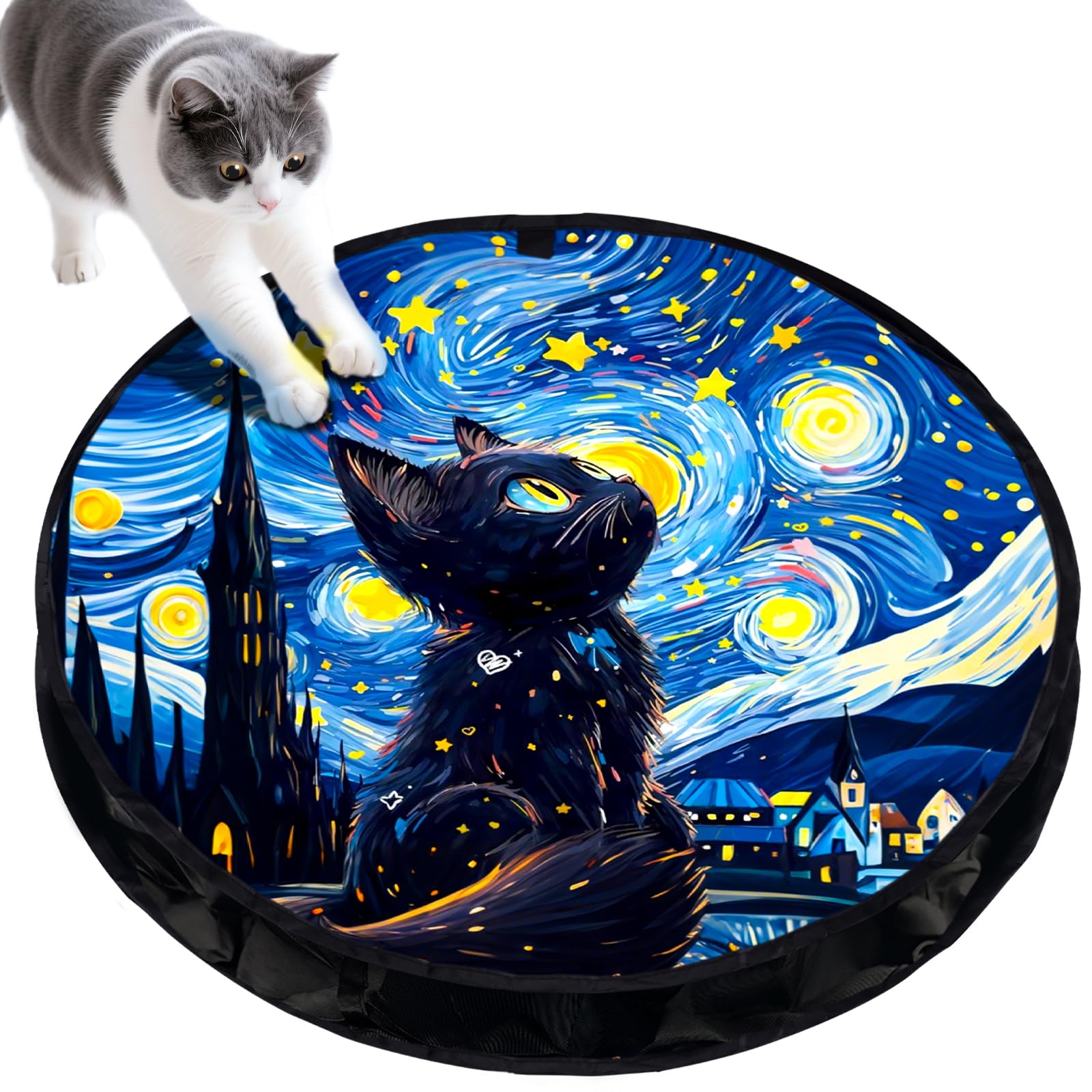 ORSDA Cat Toys Pouch hide-and-seek mat reveals interactive play for curious indoor cats.