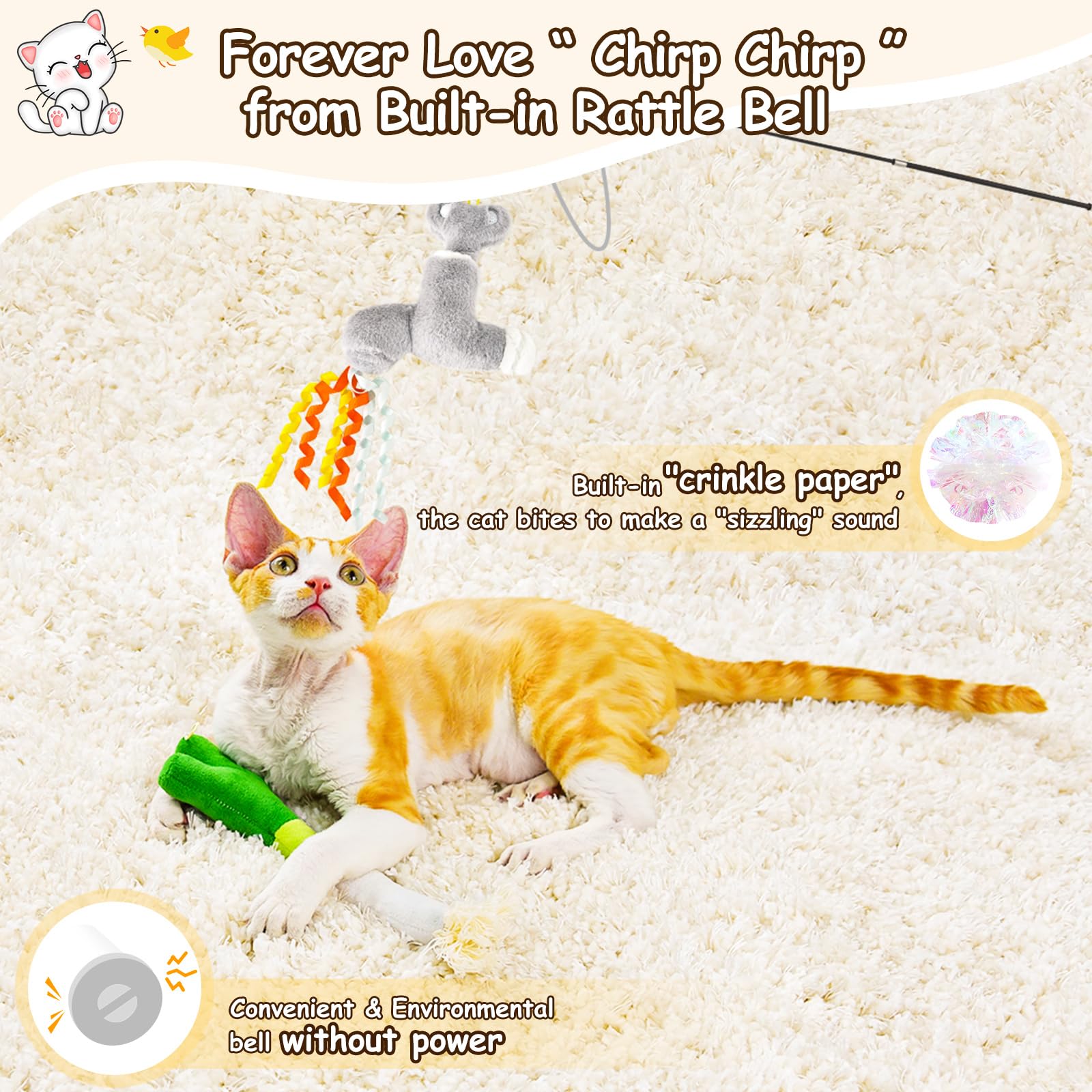 ORSDA Cat Toys purple aubergine teaser showcasing interactive solo play design