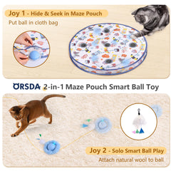 ORSDA smart ball pouch design reveals five peek-a-boo holes for pawing fun.