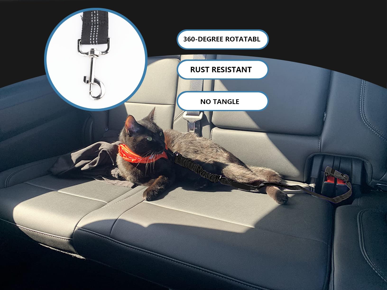 Ortarco adjustable tether 21-30 inches fits any dog size.