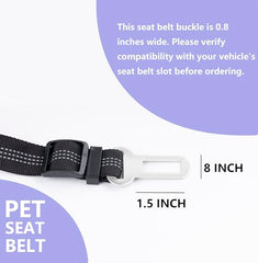 Ortarco retractable pet harness provides flexible length for comfortable road trips.