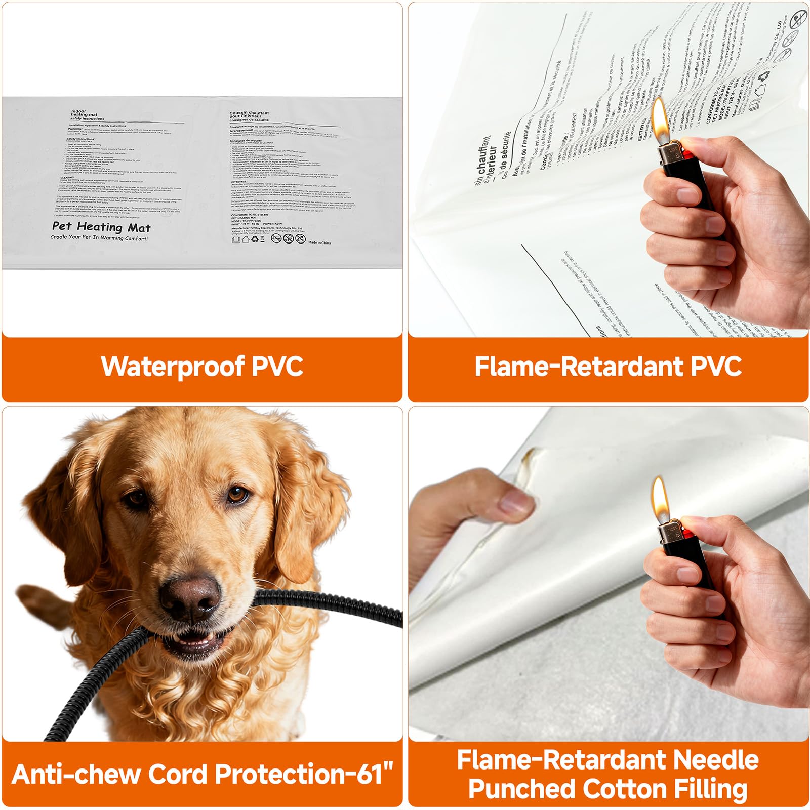 Ortri cat heating pad cleaning care image underlines removable cover washing options.