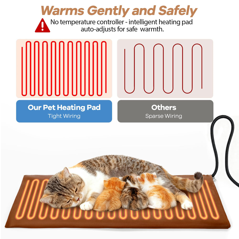 Ortri cat heating pad dimensions image demonstrates size fitting beds and favorite napping spots.