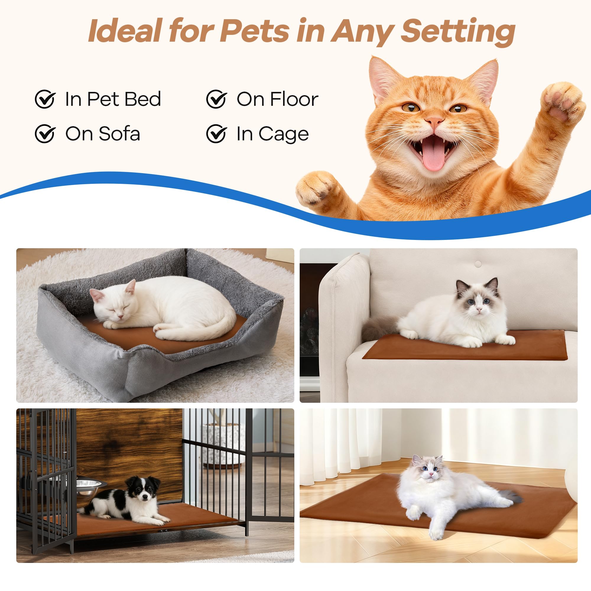 Ortri cat heating pad removable cover highlights easy cleaning and washable convenience.