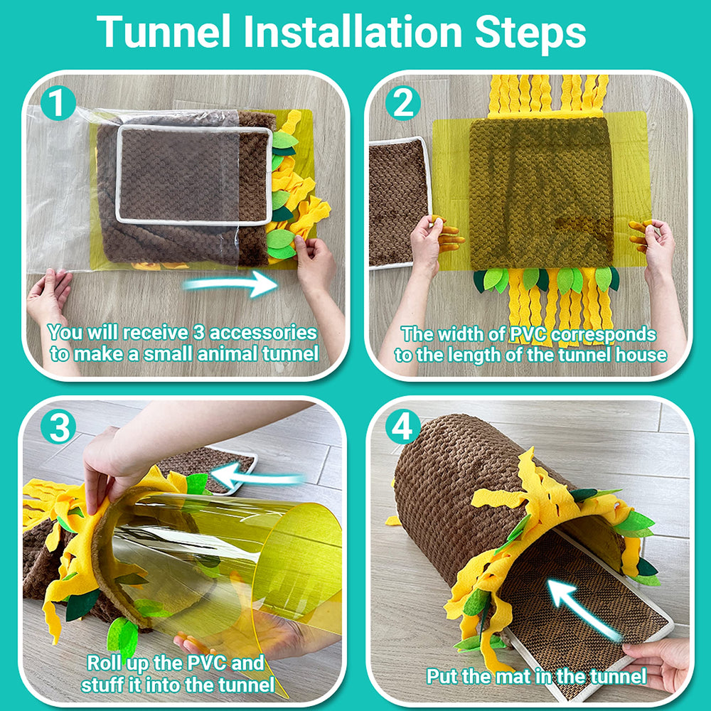 ORZECHKO Guinea Pig Tunnel House in-use by a guinea pig demonstrates safe, retreat-ready enclosure.