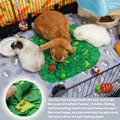ORZECHKO Rabbit Foraging Mat leaves design mimics natural habitat inspiration for small pets.