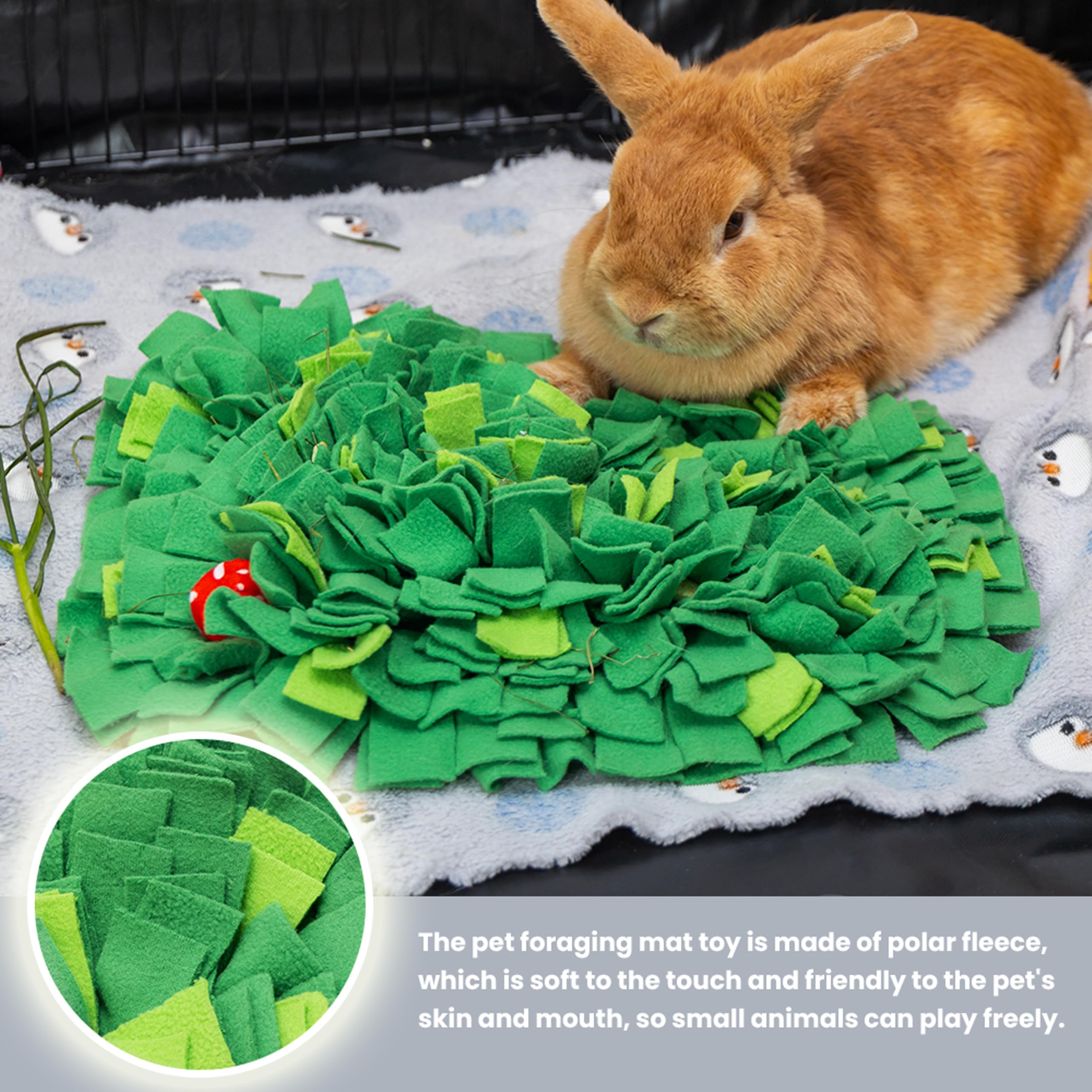 ORZECHKO Rabbit Foraging Mat non-slip bottom keeps tiny pets steady during play.