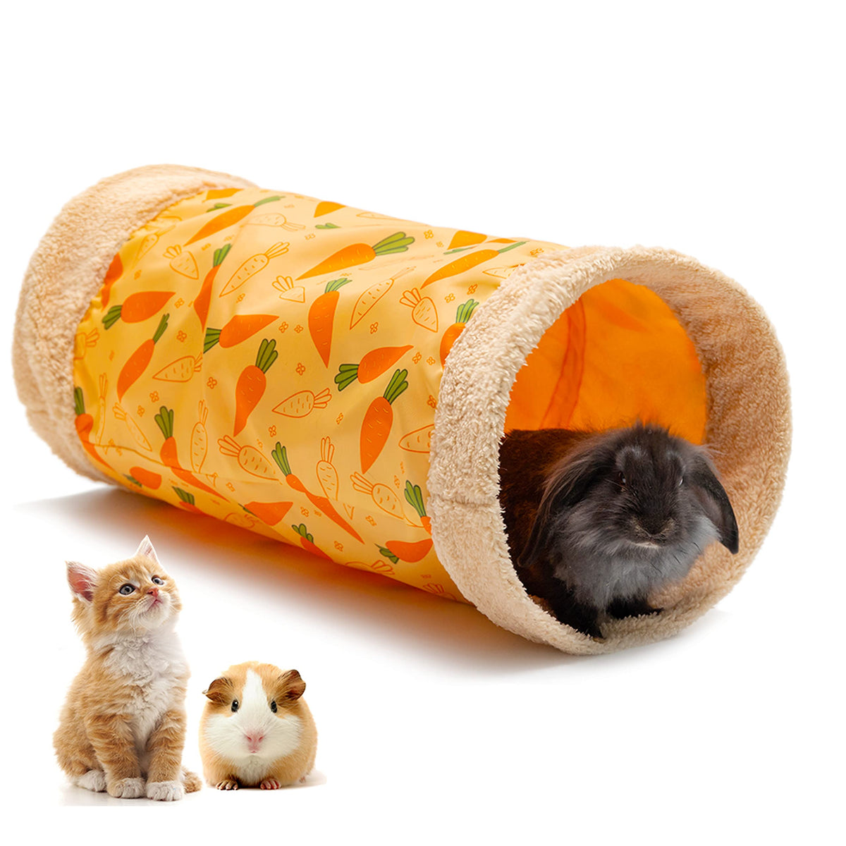 ORZECHKO Rabbit Hideout Tunnel exterior view showing durable 210D Oxford fabric for long-lasting play
