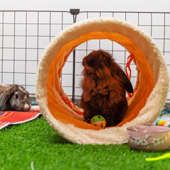 ORZECHKO Rabbit Hideout Tunnel size dimensions indicating 27.6 inch length and 10 inch height