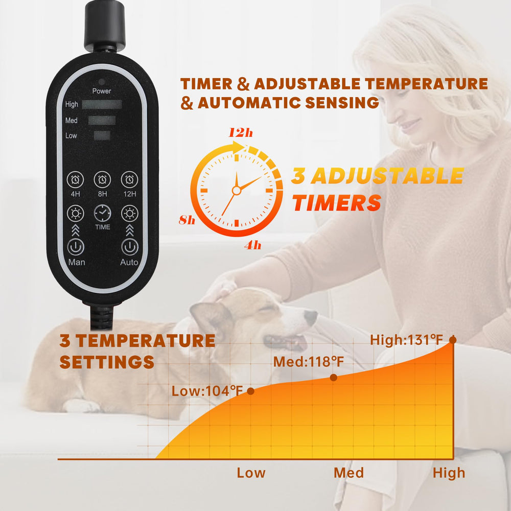 Orznez cat heating pad chew-resistant cord enhances safety during use