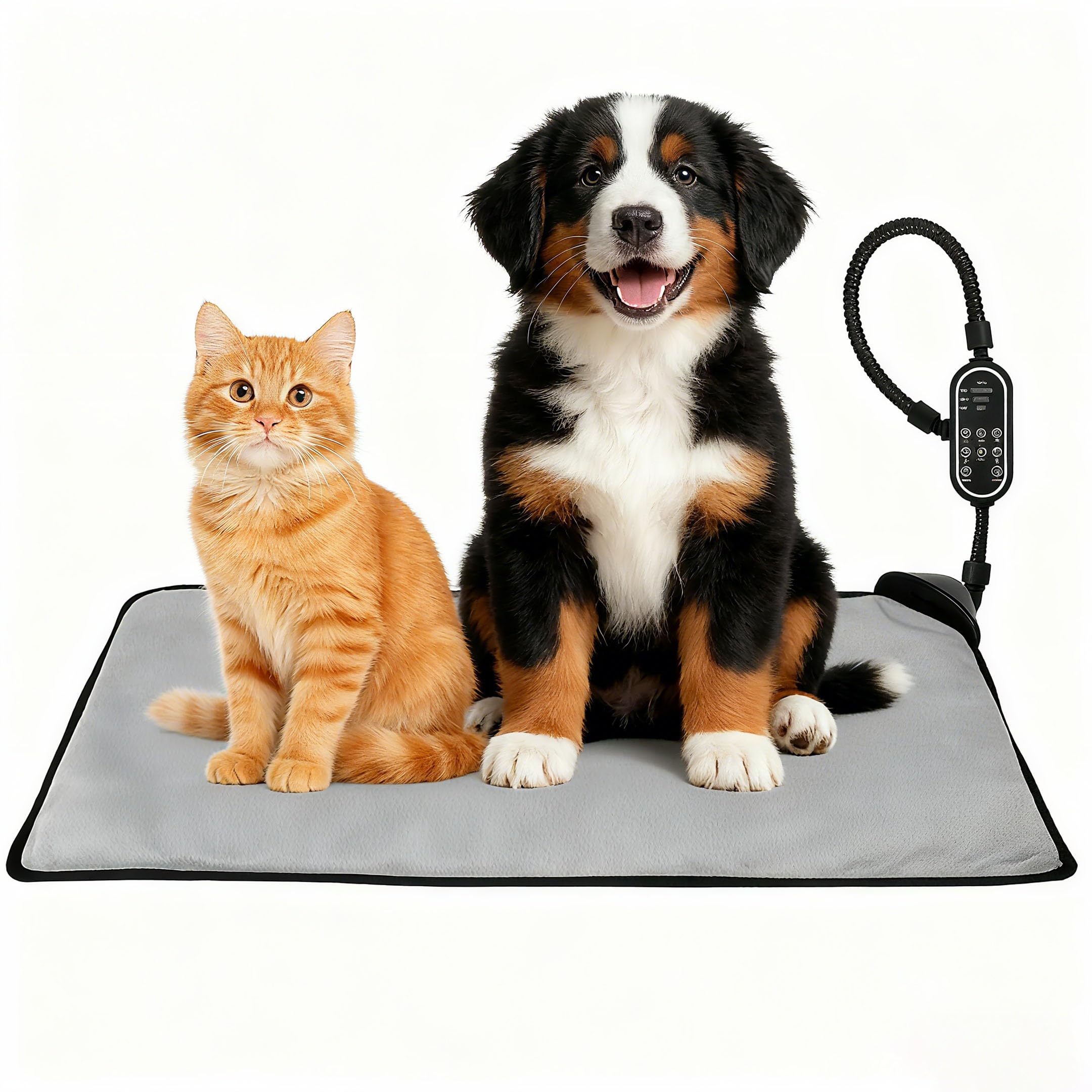 Orznez pet heating pad light-grey top view shows cozy warmth for cats