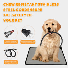 Orznez pet heating pad side view with control dial demonstrates easy temperature customization