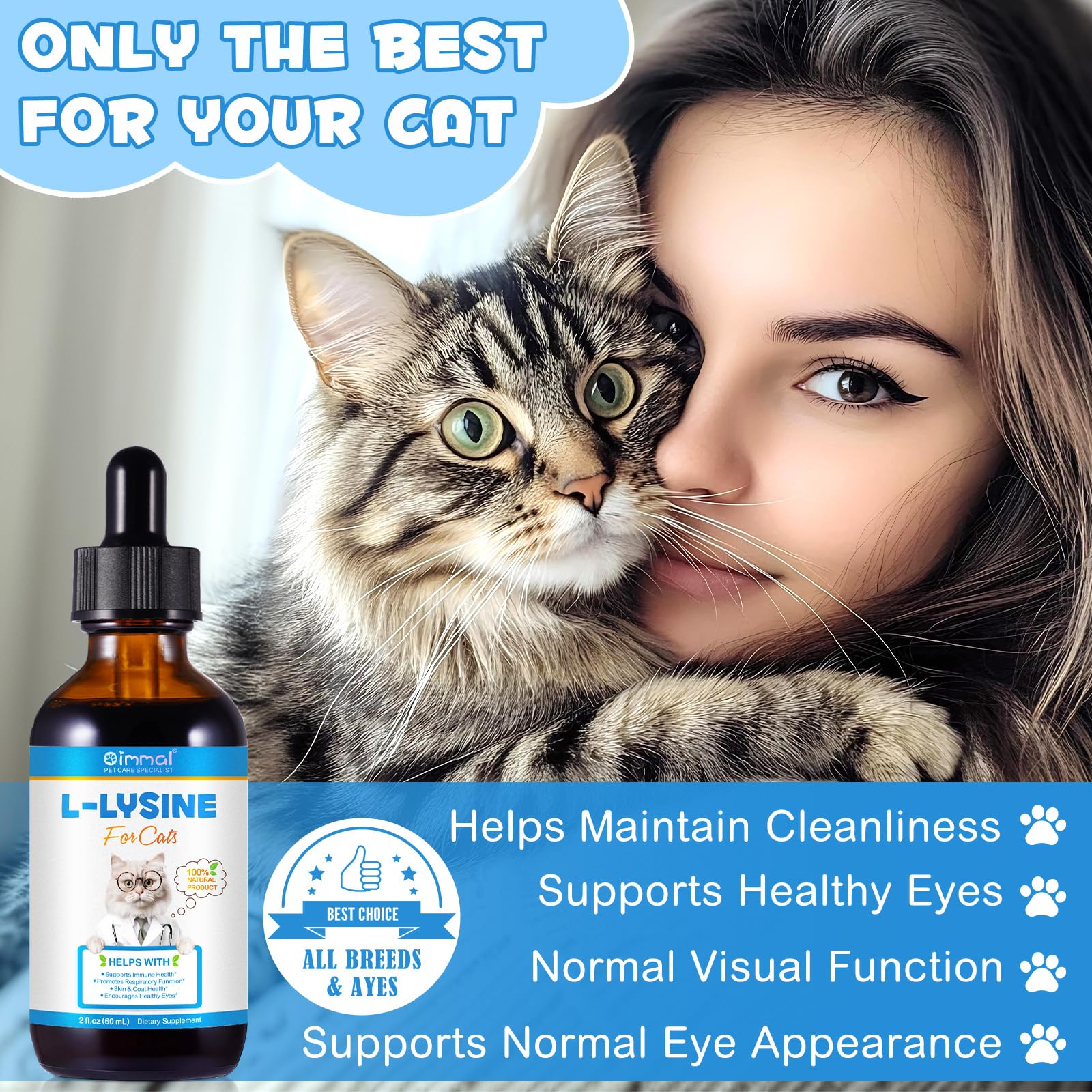 O.SECRET L-Lysine Drops promote healthy skin and coat with daily use.