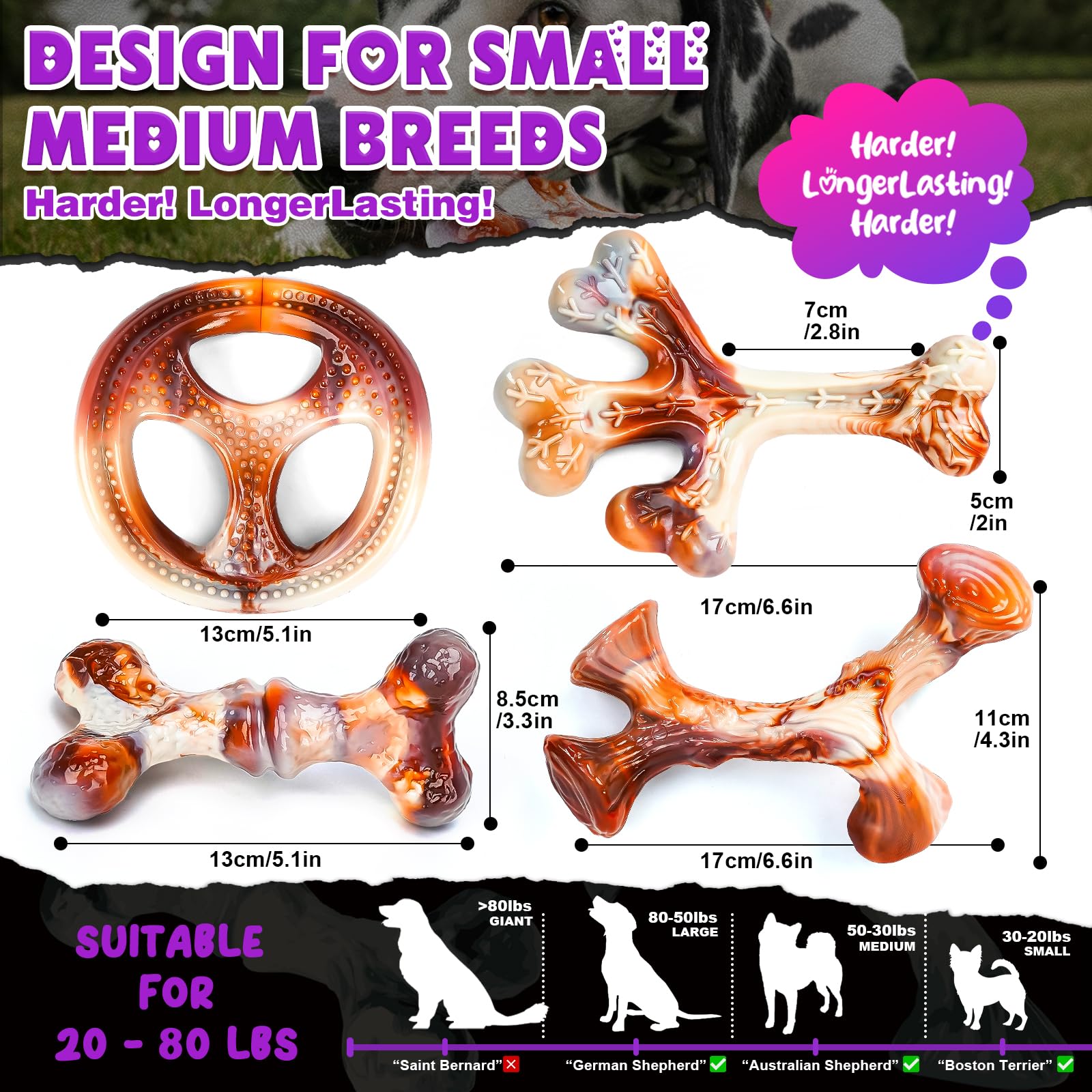 OSORD nylon dog toy textured surface helps clean teeth during play