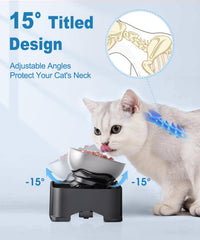 OSORD elevated cat bowl with height adjustments grows with your cat from kitten to adult