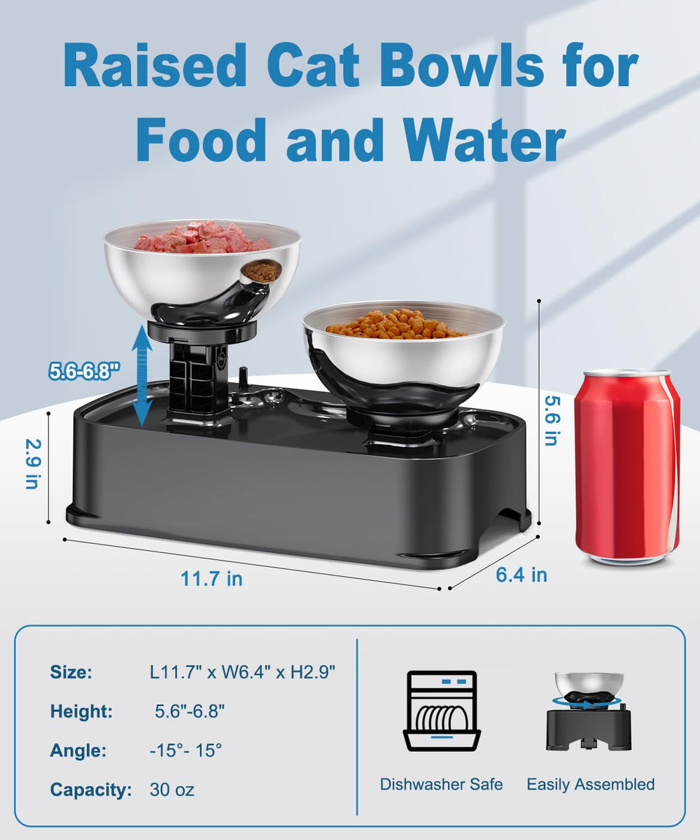 OSORD elevated cat bowl non-slip base prevents tipping during enthusiastic eating