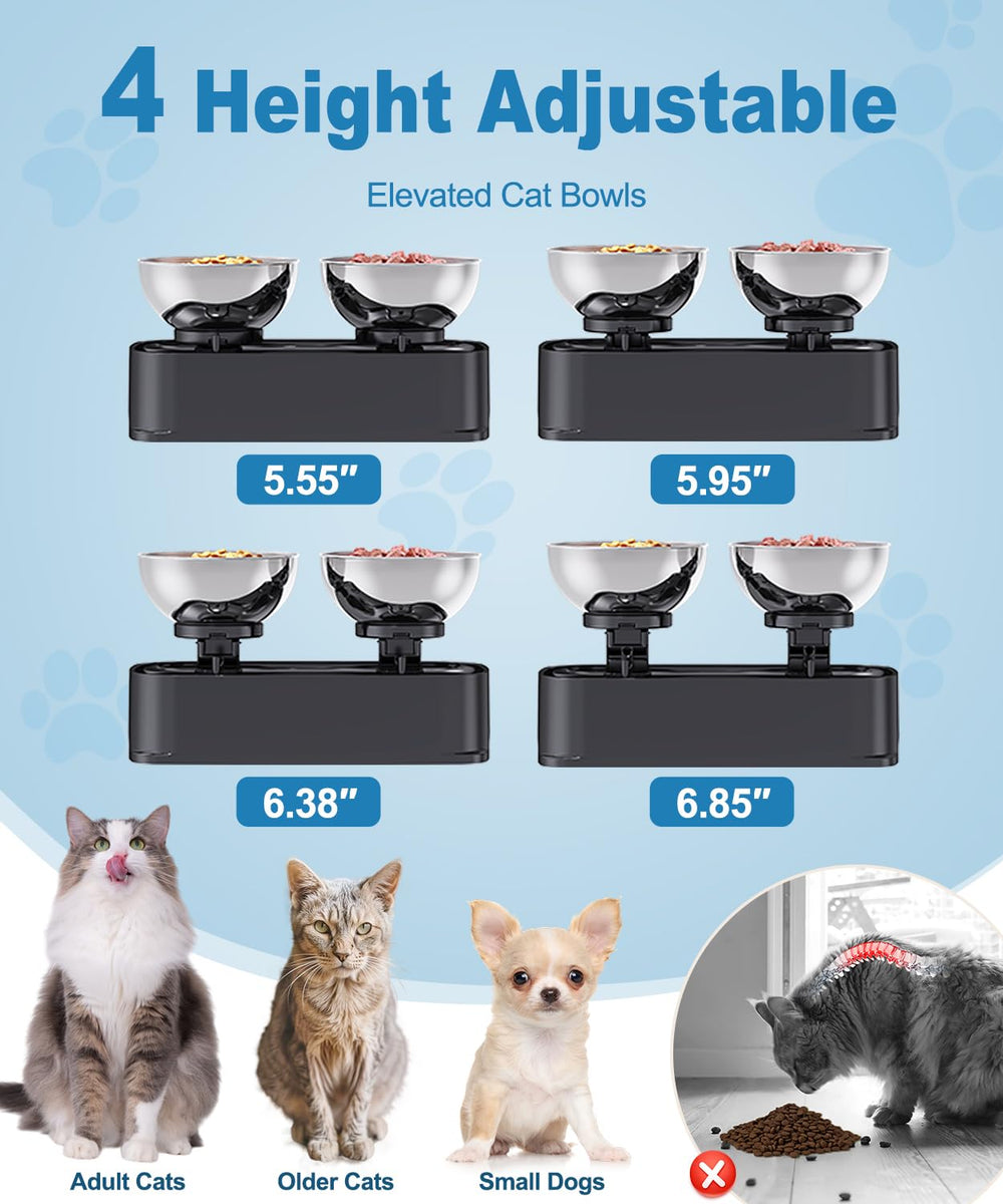 OSORD elevated cat bowl spill-containment design keeps floors cleaner during meals