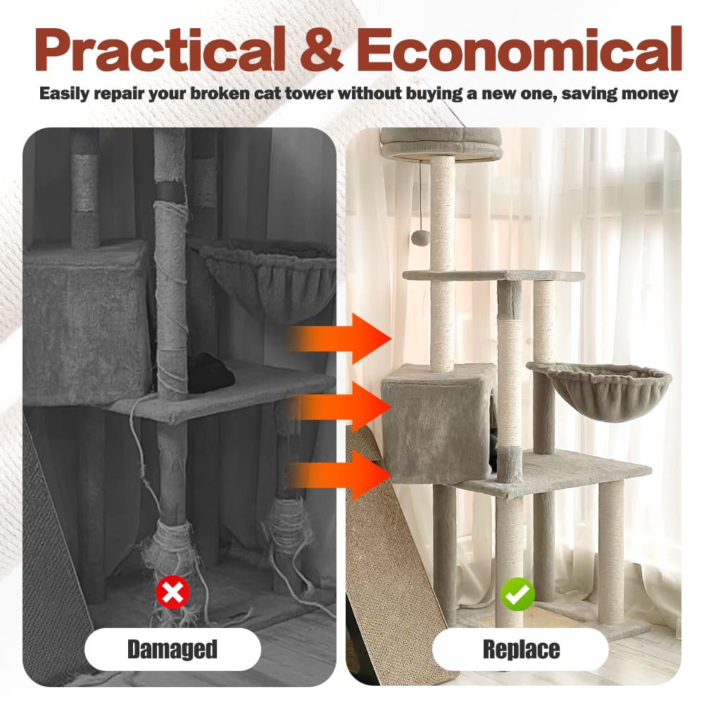 OSPNIEEK sisal-scratch-post 7.9in demonstrates compact height for small spaces