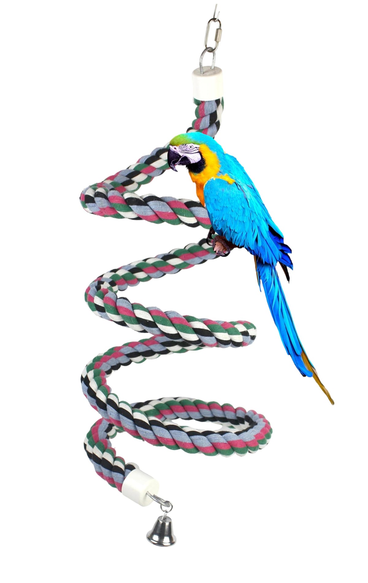 OSWINMART 94.4-inch cotton bendable rope perch swing, enriching for parrots.