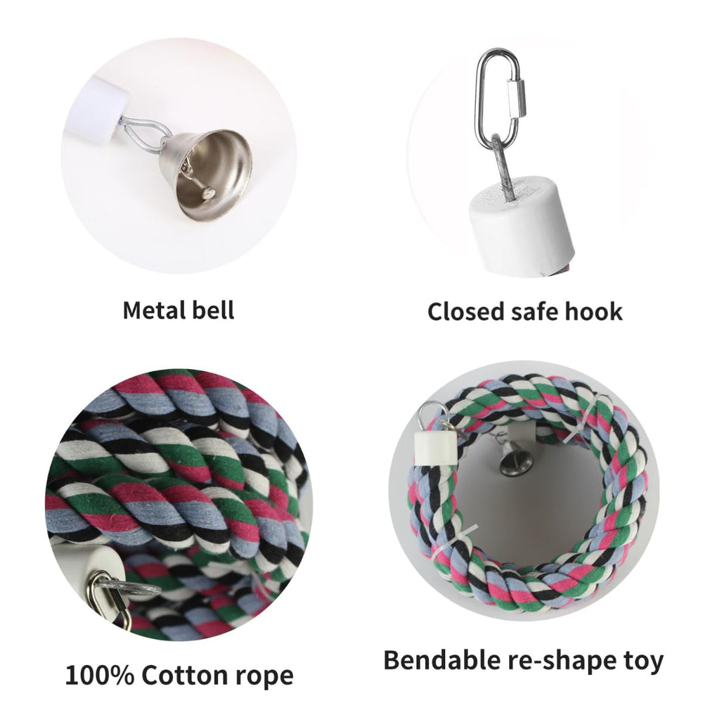 OSWINMART heavy-duty rope swing suitable for Amazon Grey parrots and Macaws.