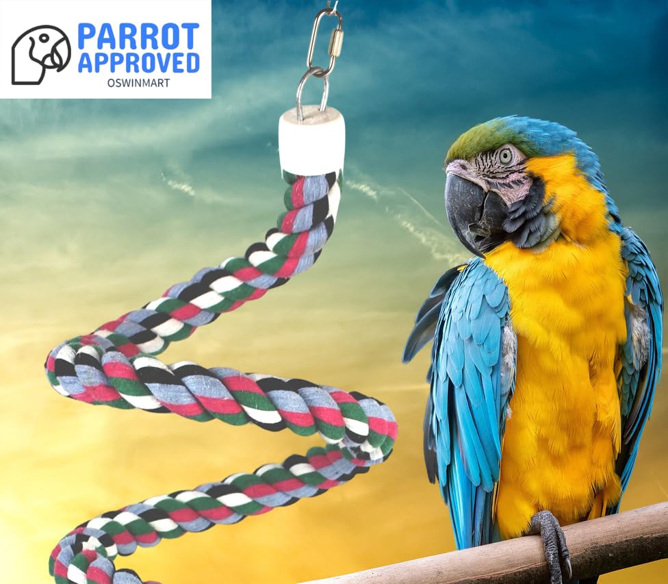 OSWINMART safe hanging bird toy for inside or outside cage.