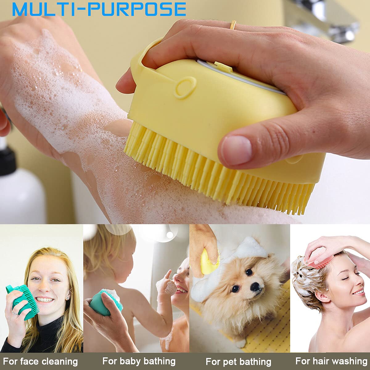 OTAVILEM dog scrubber easy-hold loop enables secure grip during baths.