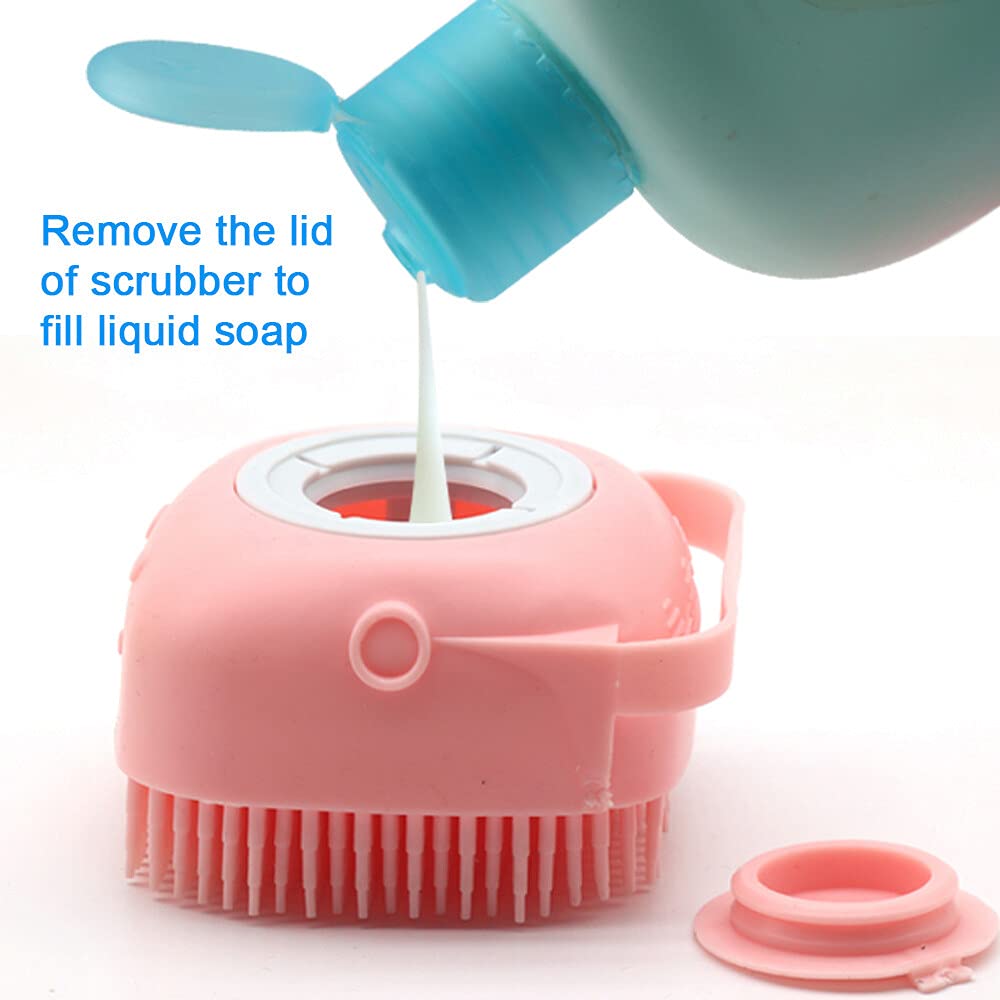 OTAVILEM dog scrubber soap dispenser feature for easy pet bathing.