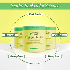 Other Half Doggie Dental bowl-mixed-powder: easy meal mix for oral health.