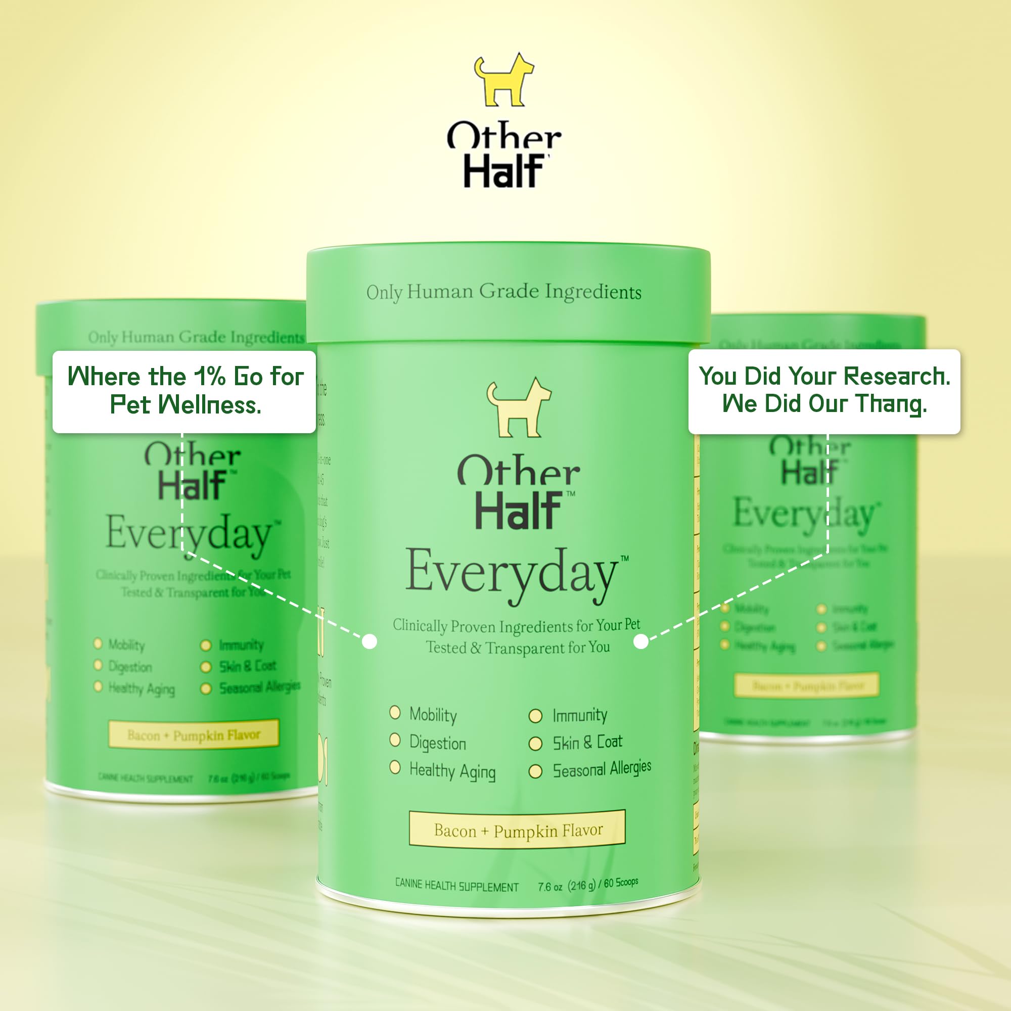 Other Half Everyday powder dissolves in water for a hydration-friendly serving option.