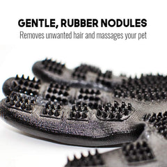 Otis and Claude grooming gloves adjustable strap for secure one-size-fits-all comfort.